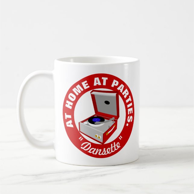 Mug Joueur de disques Red Retro Dansette (Gauche)