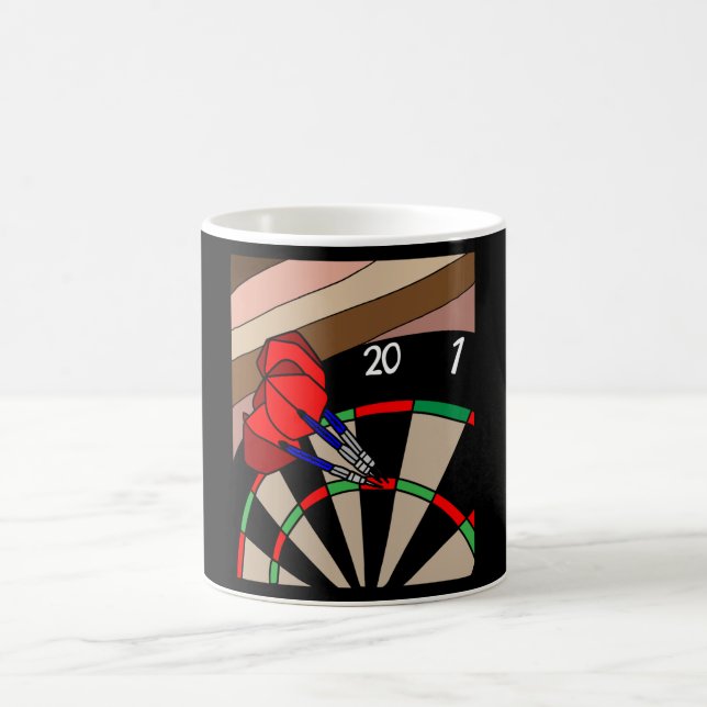 Mug Joueur de fléchettes en tableau noir avec flèches  (Centre)