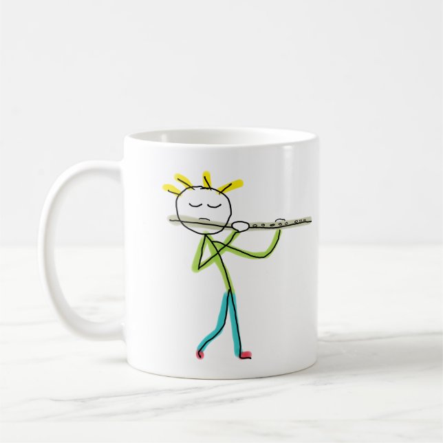 Mug Joueur de flûte Stickman (Gauche)