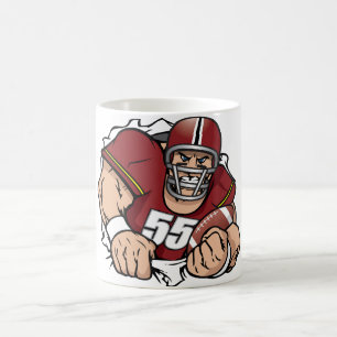 Mug Joueur de football américain féroce qui fait une p