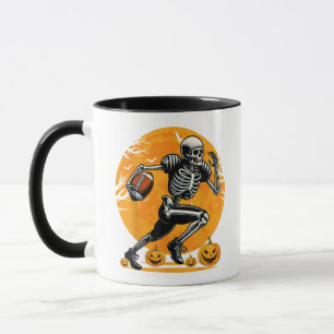 Mug Joueur de football squelette Halloween en course