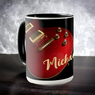 Mug Joueur de guitare électrique Rock Nom de la musiqu