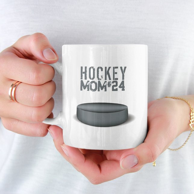 Mug Joueur de hockey maman Numéro mignon simple (Créateur téléchargé)
