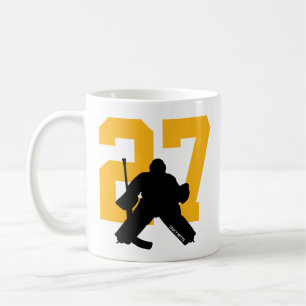 Mug Joueur de hockey personnalisé Numéro Or
