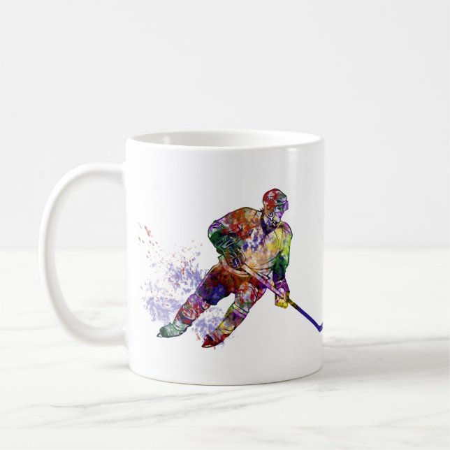 Mug Joueur de hockey sport coloré (Gauche)