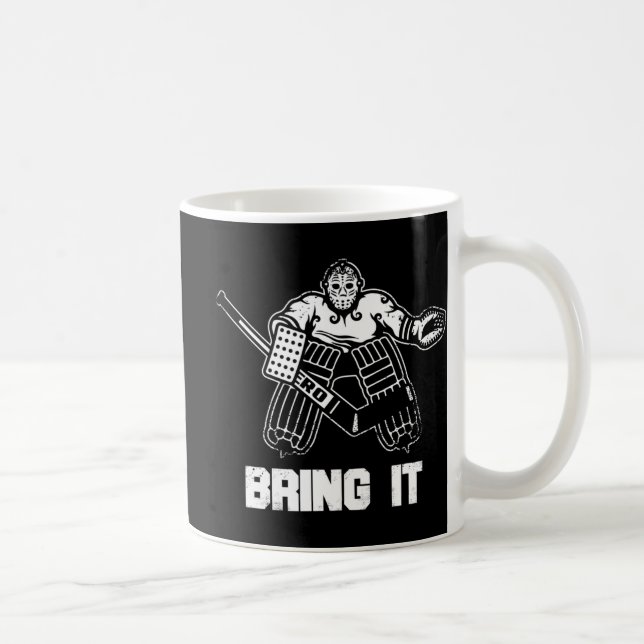Mug Joueur de hockey sur glace amusant Gift Goalie App (Droite)
