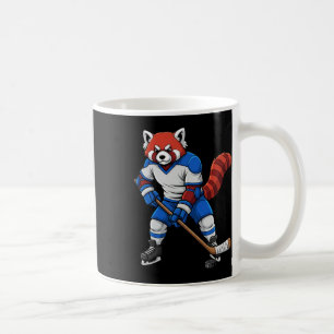 Mug Joueur de hockey sur glace Panda rouge Sport Anima