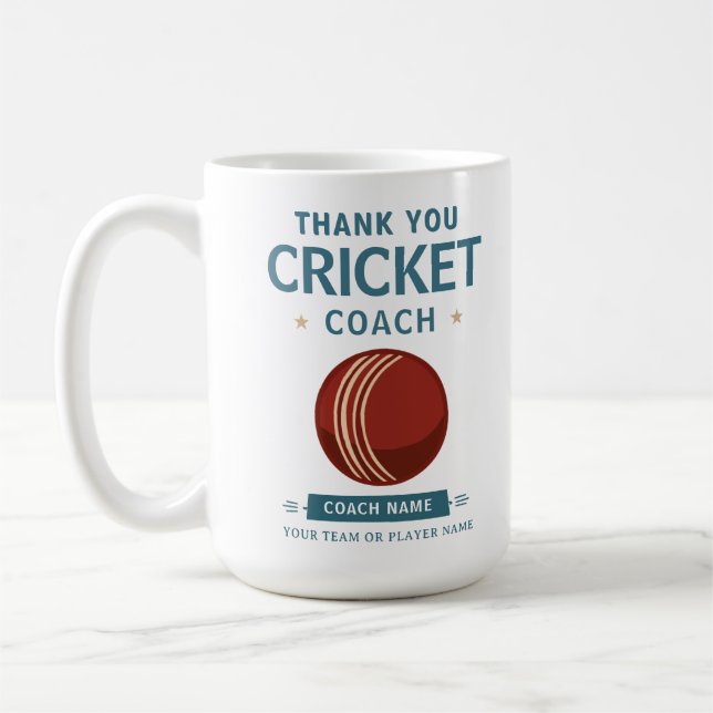 Mug Joueur de l'équipe de cricket moderne Coach (Gauche)