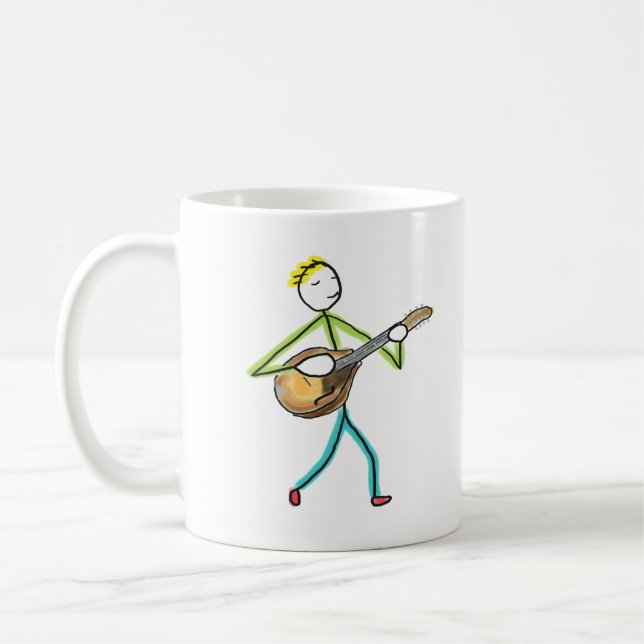 Mug Joueur de mandoline Stickman (Gauche)