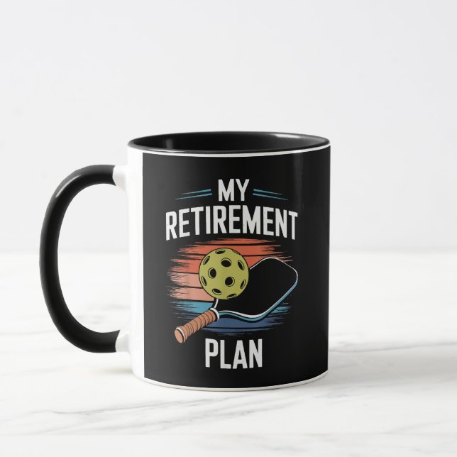 Mug Joueur de pickleball Mon Plan de Retraite (Gauche)