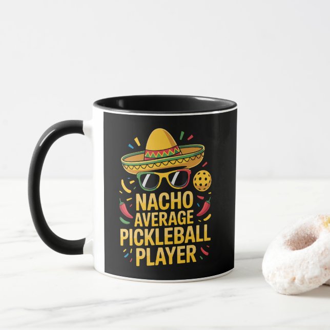 Mug Joueur de pickleball moyen nacho (Avec donut)