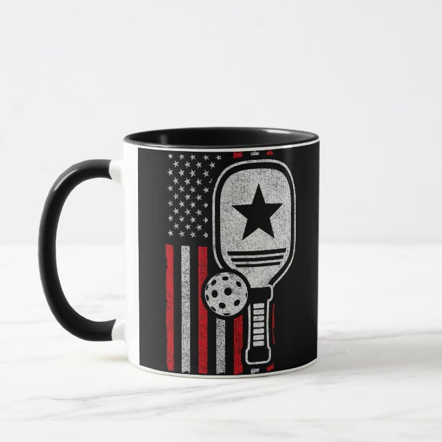 Mug Joueur de Pickleball - Pickleball Drapeau Américai (Gauche)