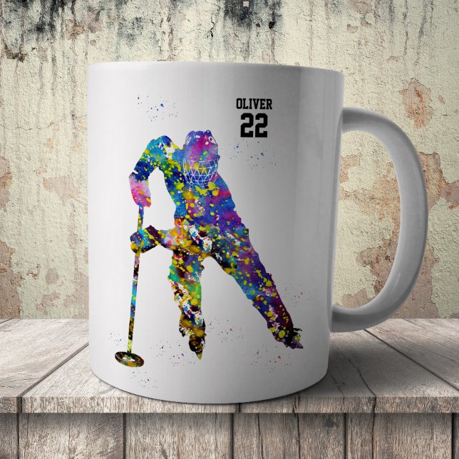Mug Joueur de ringette masculin (Créateur téléchargé)