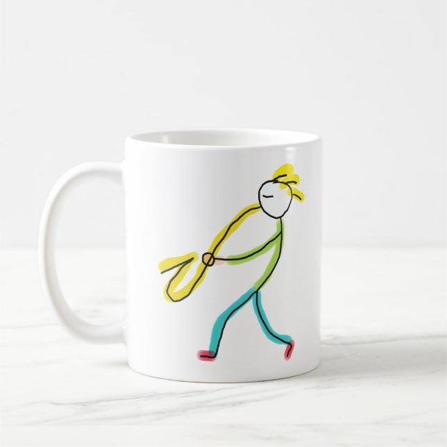 Mug Joueur de Saxophone Bâtonnet (Gauche)