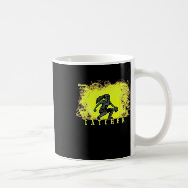 Mug Joueur de Softll Catcher avec fond jaune fumée Ckg (Droite)