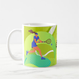 Mug Joueur de tennis avec raquette et balle Anniversai