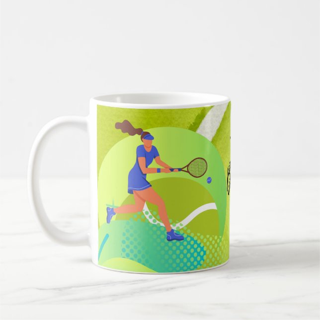 Mug Joueur de tennis avec raquette et balle Anniversai (Gauche)