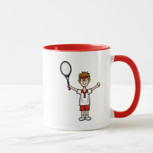 Mug Joueur de tennis masculin Musique avec cheveux Bro