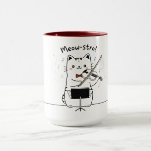 Mug Joueur de violon chat drôle violoniste musicien