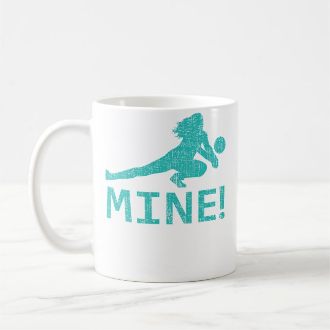 Mug Joueur de volley-ball Fun Distressed Mine (Gauche)