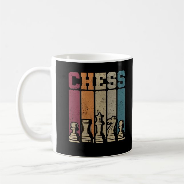 Mug Joueur d'échecs mat Vintage pièces d'échecs (Gauche)