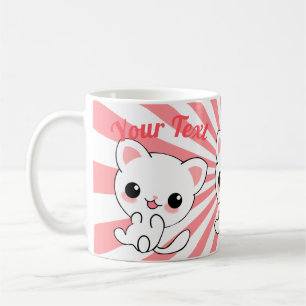 Mug Joueur Kawaii White Kitten personnalisé