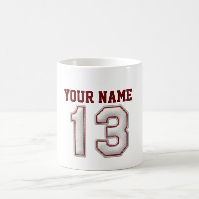 Mug Joueur numéro 13 - points frais de base-ball (Centre)