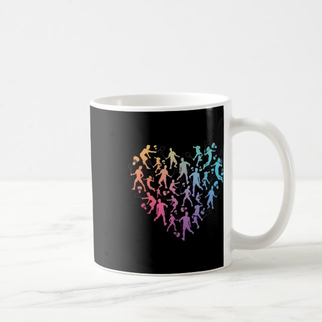 Mug Joueurs de badminton à l'aquarelle Équipe Amoureux (Droite)
