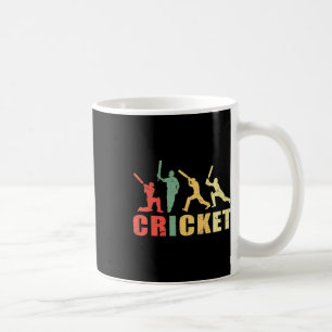 Mug Joueurs de cricket couleurs rétro vintage cricket