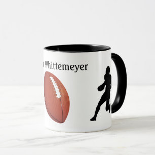 Mug Joueurs de football en silhouette et balle personn