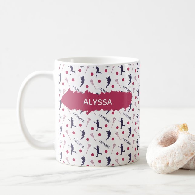 Mug Joueuse de crosse rose et violet Motif (Avec donut)