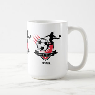 Mug Joueuse de football fille, Ballotin de l'équipe de