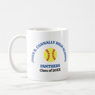 Mug Joueuse de softball au lycée personnalisée bleu