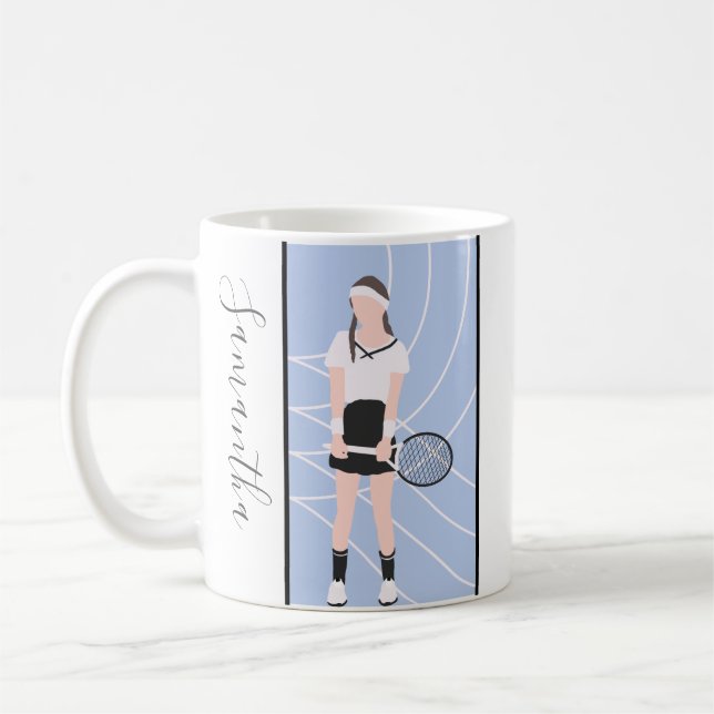 Mug Joueuse de tennis Joueuse personnalisée Nom de l'e (Gauche)