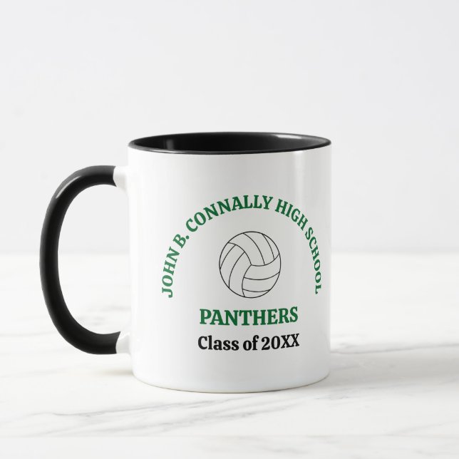Mug Joueuse de volley-ball personnalisée au lycée vert (Gauche)