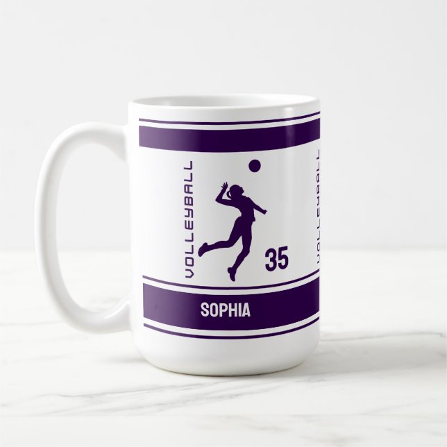 Mug Joueuse de volleyball Anniversaire, Joueuse de vol (Gauche)