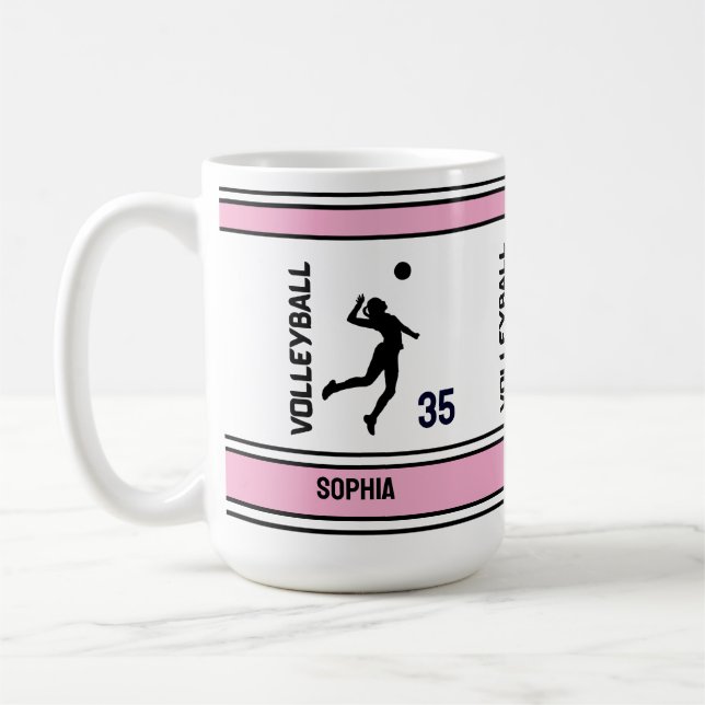 Mug Joueuse de volleyball Anniversaire, Joueuse de vol (Gauche)