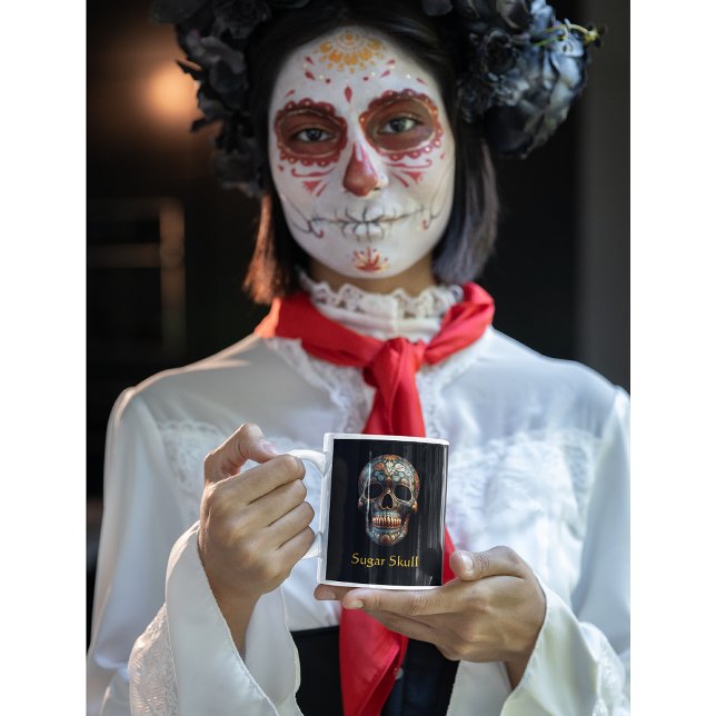 Mug Jour 3D du crâne mort, personnalisé (Créateur téléchargé)