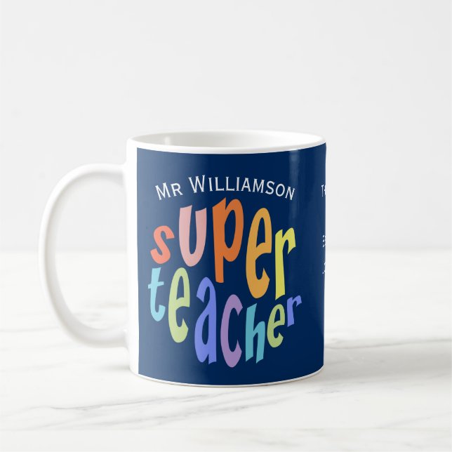 Mug Jour d'appréciation super enseignant Merci café Mu (Gauche)