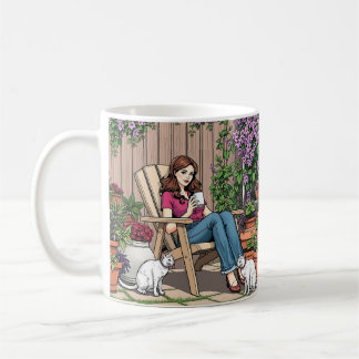 Mug Jour de détente | Femmes avec café, chats et Plant