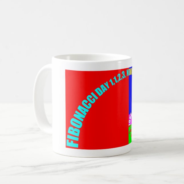 Mug Jour de Fibonacci, 1,1,2,3, le 23 novembre (Devant gauche)