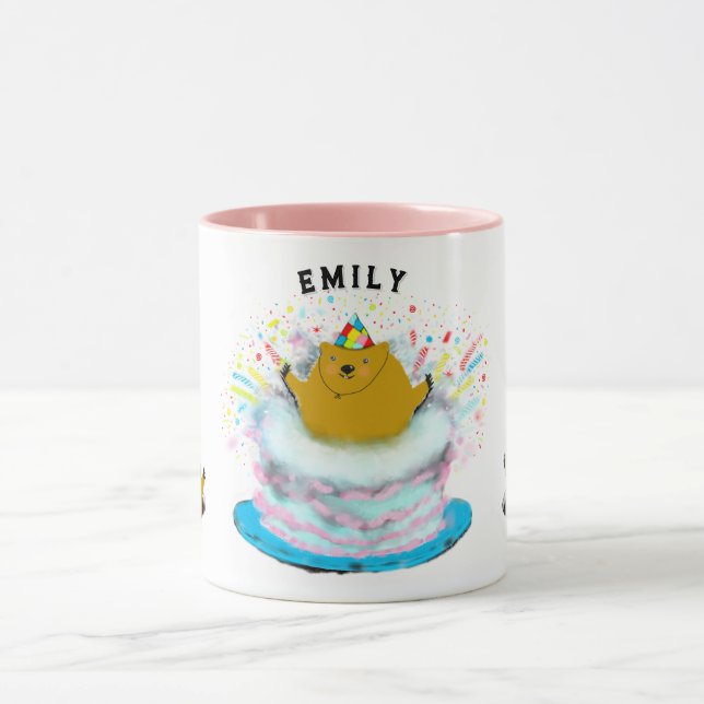 Mug Jour de la marmotte cadeau d'anniversaire (Centre)