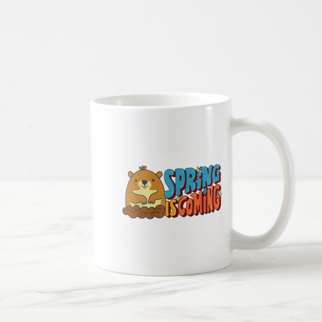 Mug Jour de la marmotte Le printemps arrive Citations  (Droite)