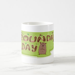 Mug Jour de la marmotte lettrage en bois