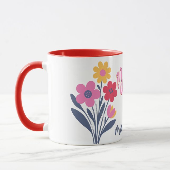 Mug Jour de la mère design moderne (Gauche)