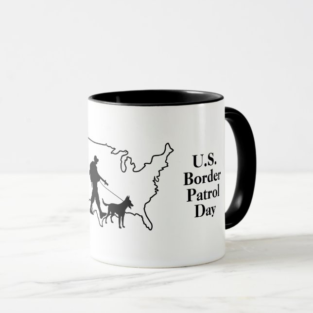 Mug Jour de la patrouille frontalière aux États-Unis M (Devant droit)
