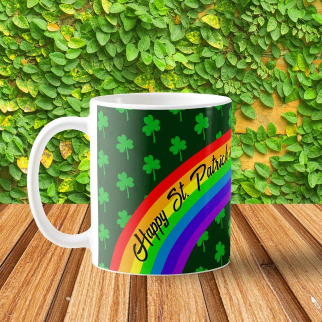 Mug Jour de la Saint Patrick arc-en-ciel Vert Clover p (Créateur téléchargé)