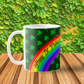 Mug Jour de la Saint Patrick arc-en-ciel Vert Clover p