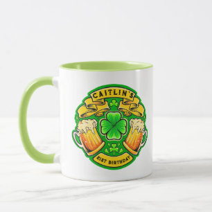 Mug Jour de la Saint Patrick Shamrock 21e anniversaire