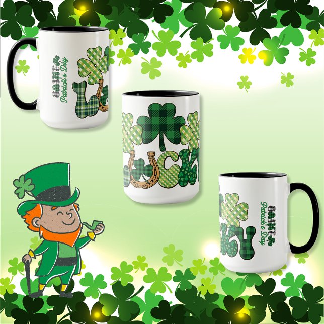 Mug Jour de la Saint Patrick vert Lucky (Green Lucky St Patricks Day Mug)